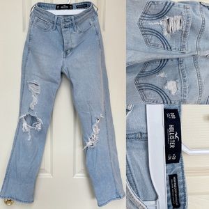 Hollister Vintage Stretch- High-rise Crop Boyfriend Denim Jeans